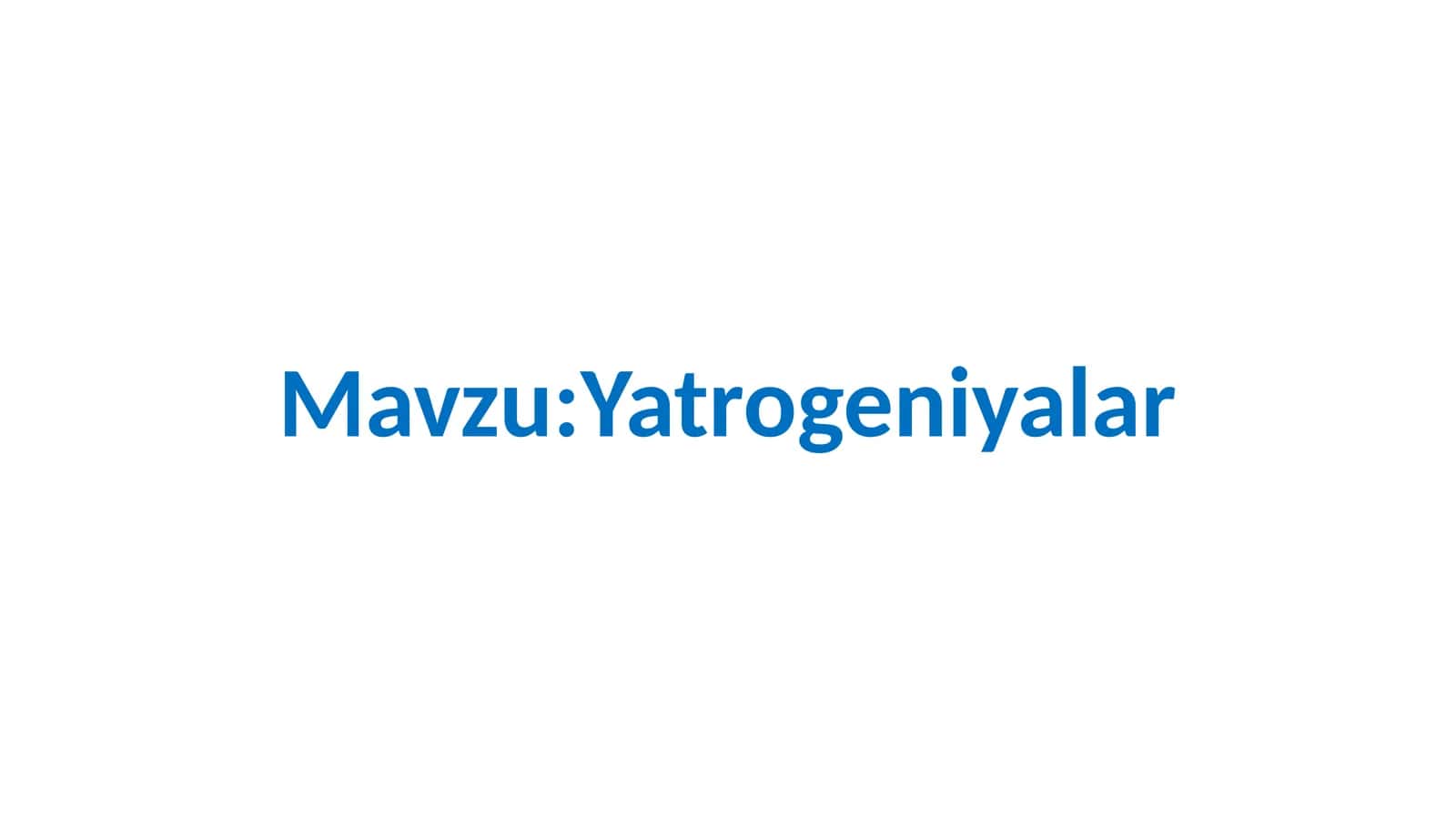 Yatrogeniyalar