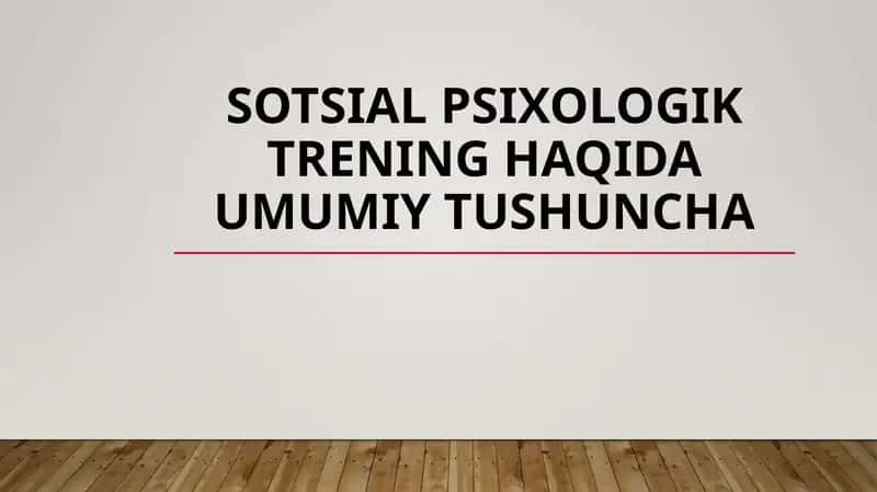 Sotsial psixologik trening