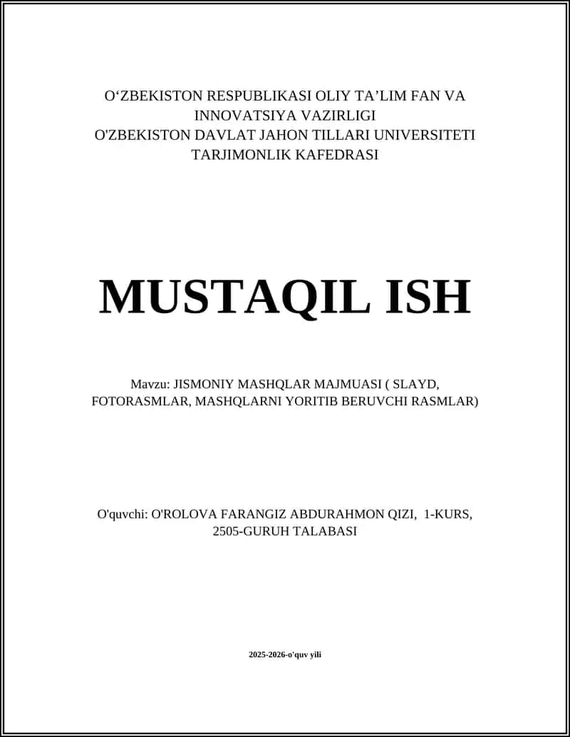 Jismoniy Mashqlar Majmuasi