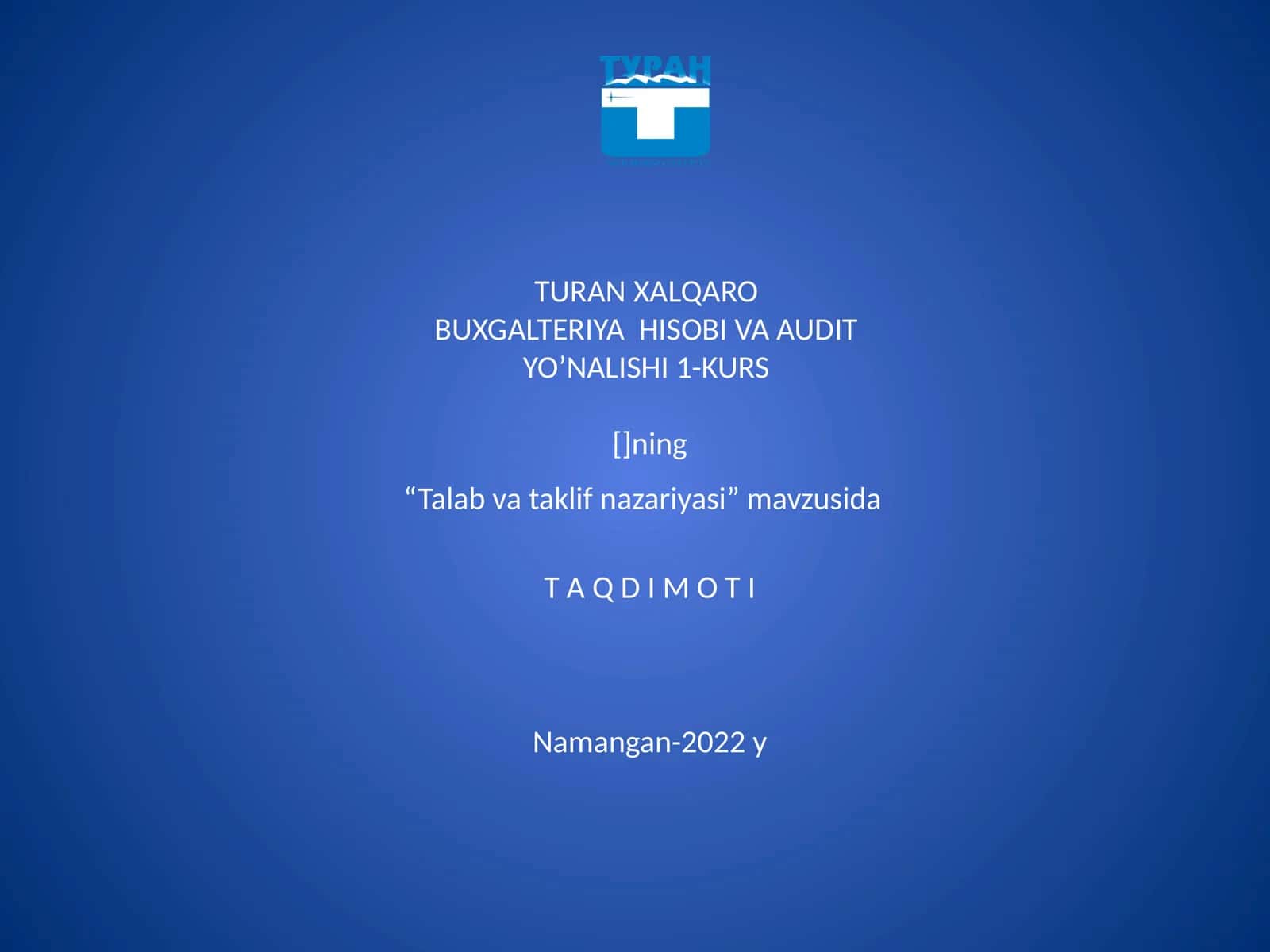 Talab va taklif nazariyasi