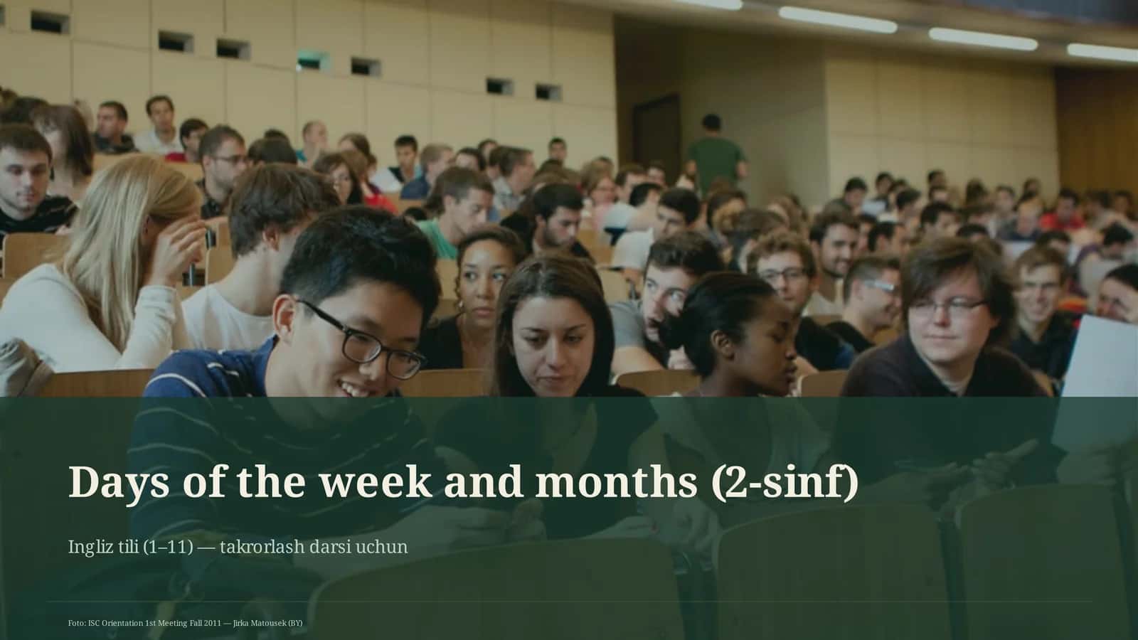 Days of the week and months (2-sinf)