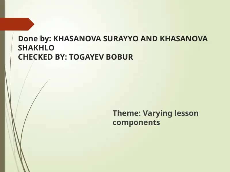 Varying lesson components