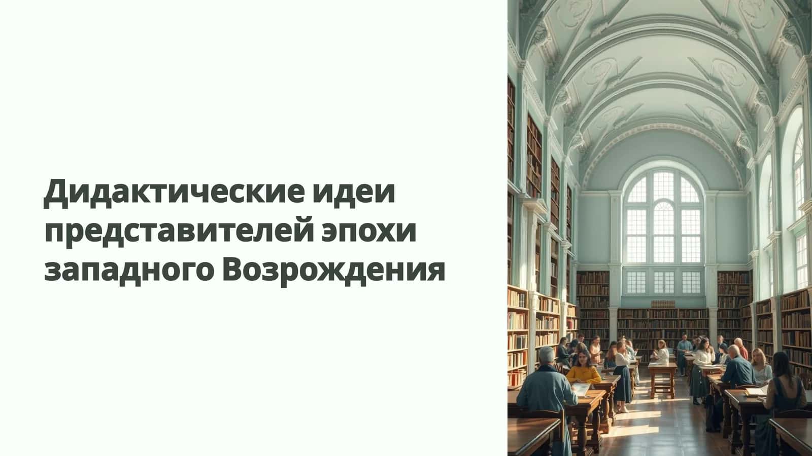 Дидактические идеи представителей эпохи западного Возрождения