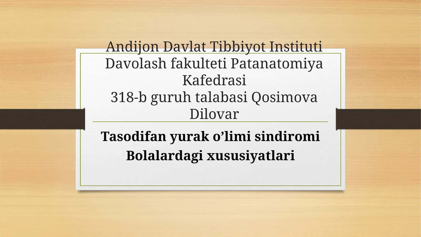 Tasodifiy yurak oʻlimi sindiromi