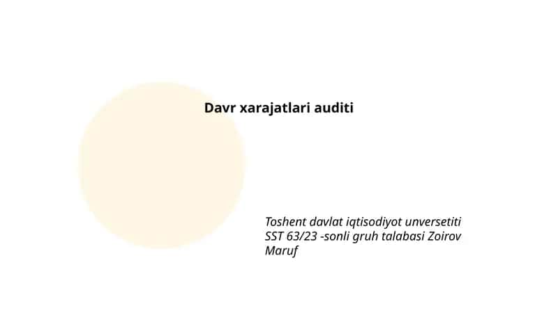 Davr xarajatlari auditi