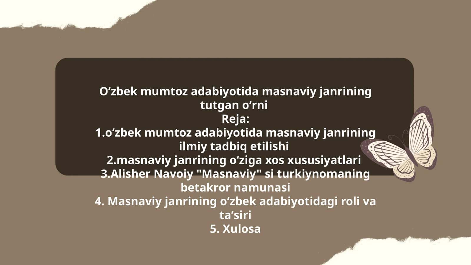 Oʻzbek mumtoz adabiyotida masnaviy janrining tutgan oʻrni