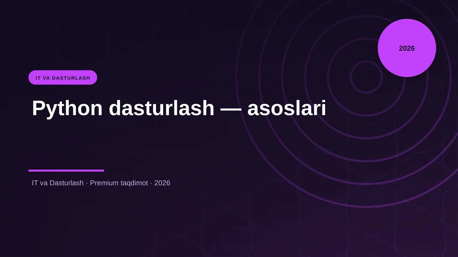 Python dasturlash — asoslari