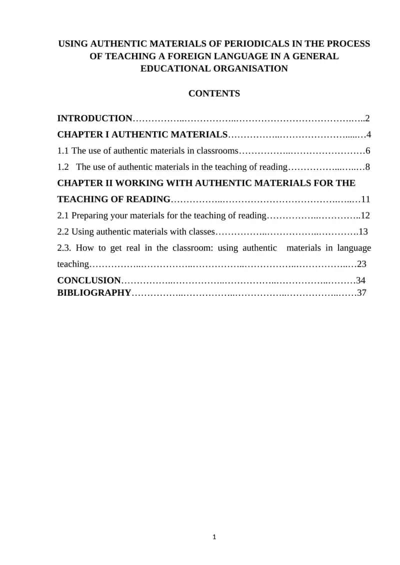 Using Authentic Materials of Periodicals in the Process of Teaching a Foreign Language in a General Educational Organisation