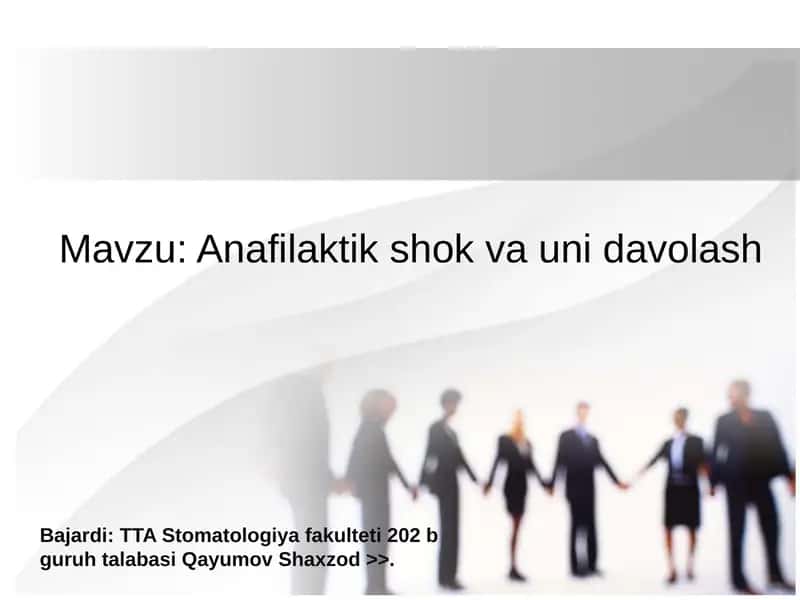Anafilaktik shok va uni davolash
