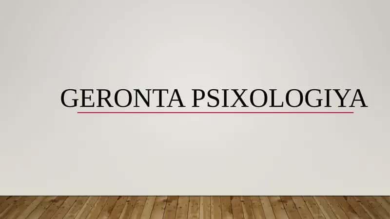 Geronta psixologiya