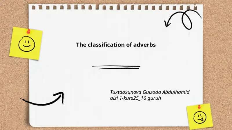The classification of adverbs
