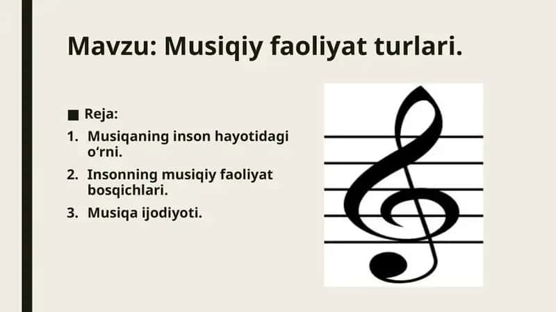 Musiqiy faoliyat turlari