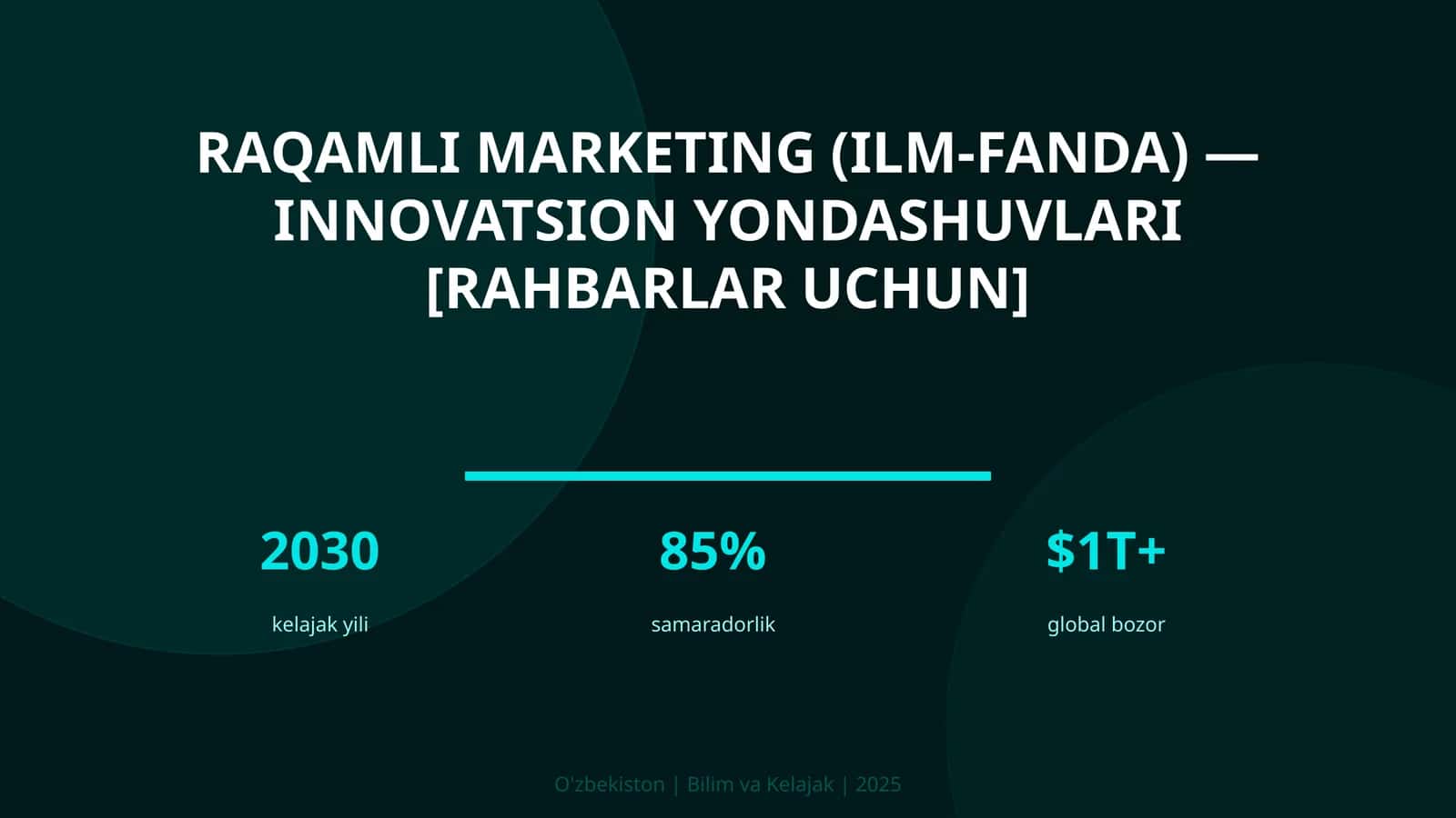 RAQAMLI MARKETING (ILM-FANDA) — INNOVATSION YONDASHUVLARI [RAHBARLAR UCHUN]