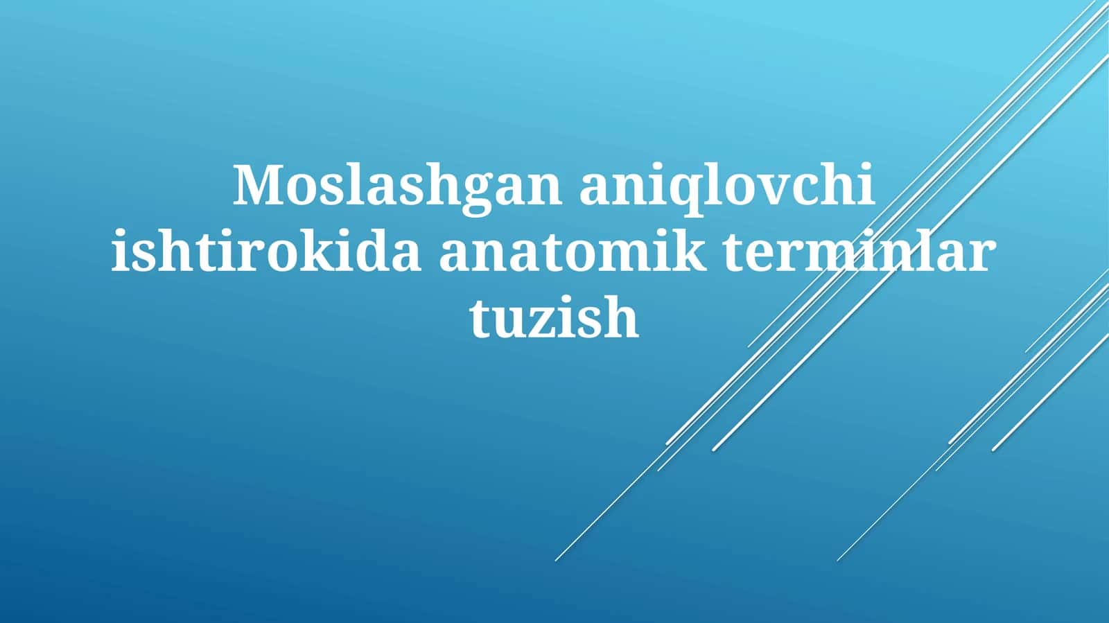 Anatomik terminlar tuzilishi