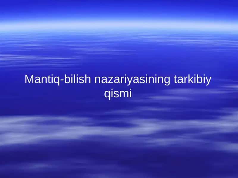Mantiq-bilish nazariyasi