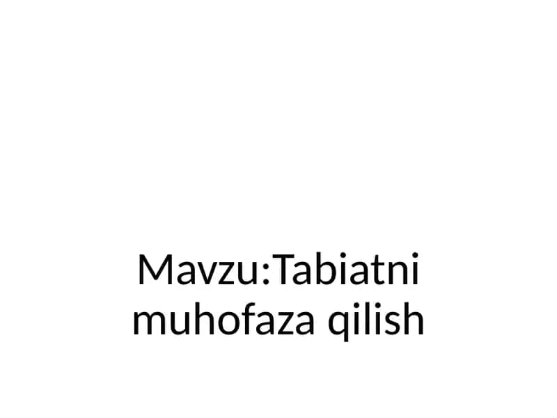 Tabiatni muhofaza qilish