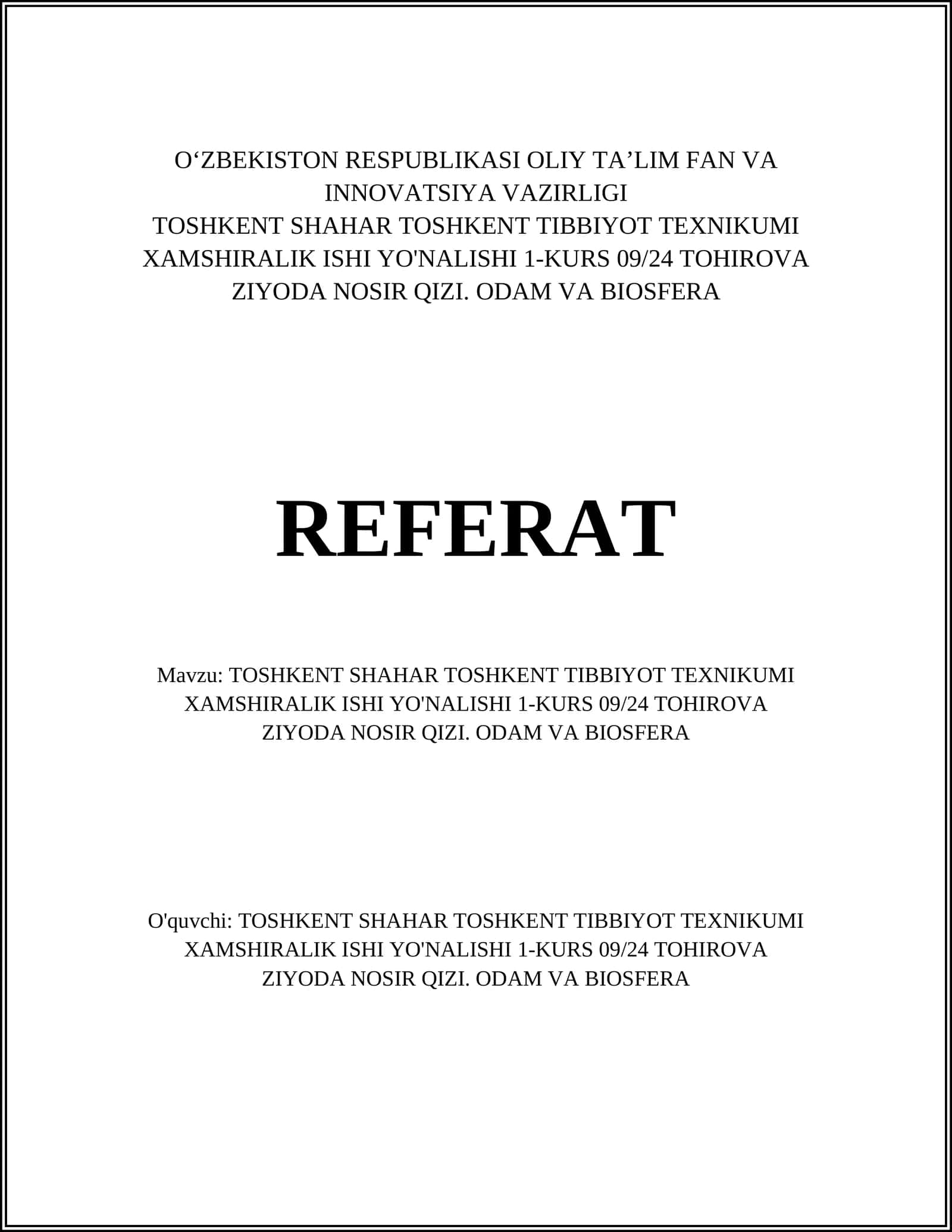 ODAM VA BIOSFERA