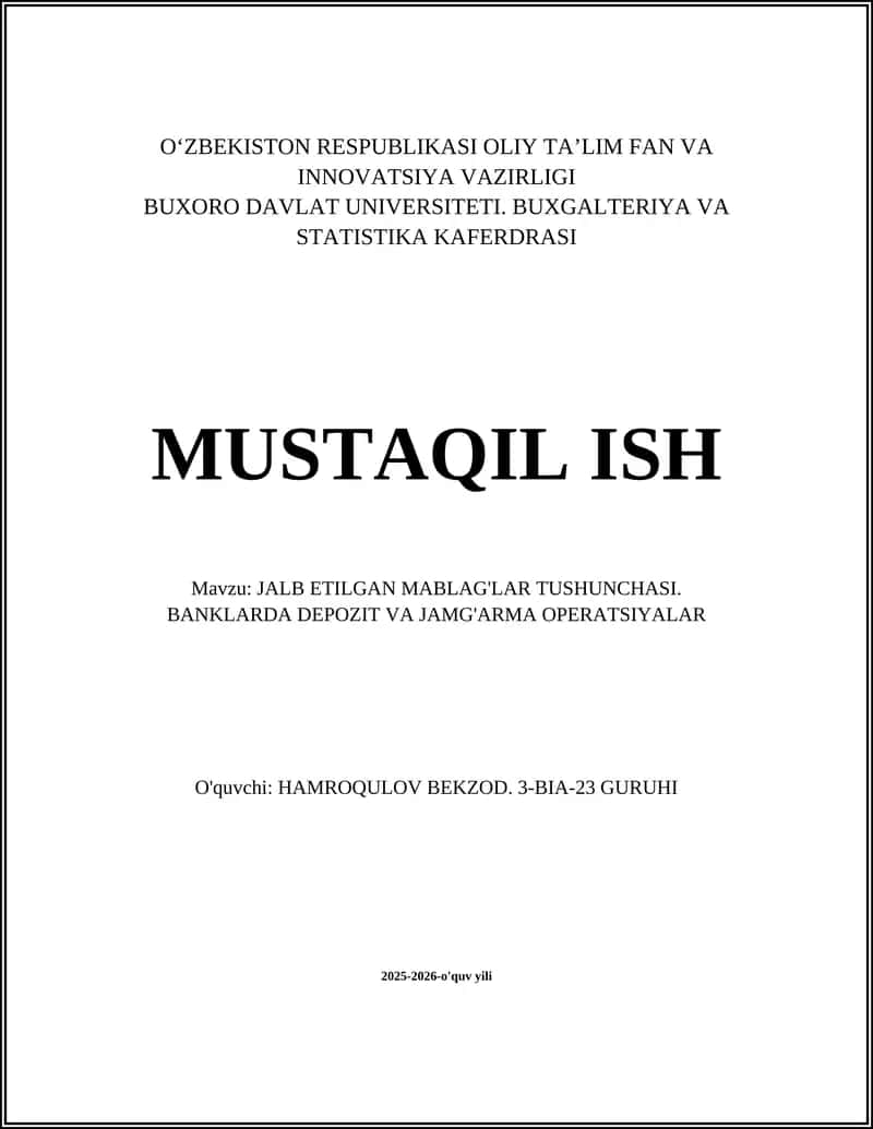 Jalb etilgan mablag'lar tushunchasi