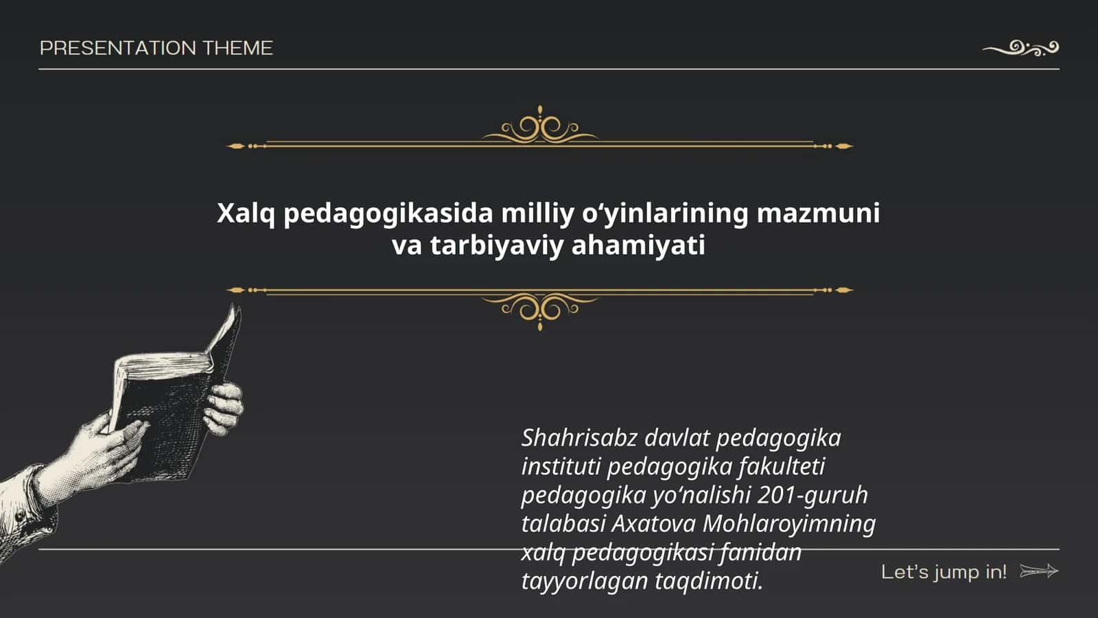 Xalq pedagogikasi fanidan tayyorlagan taqdimot