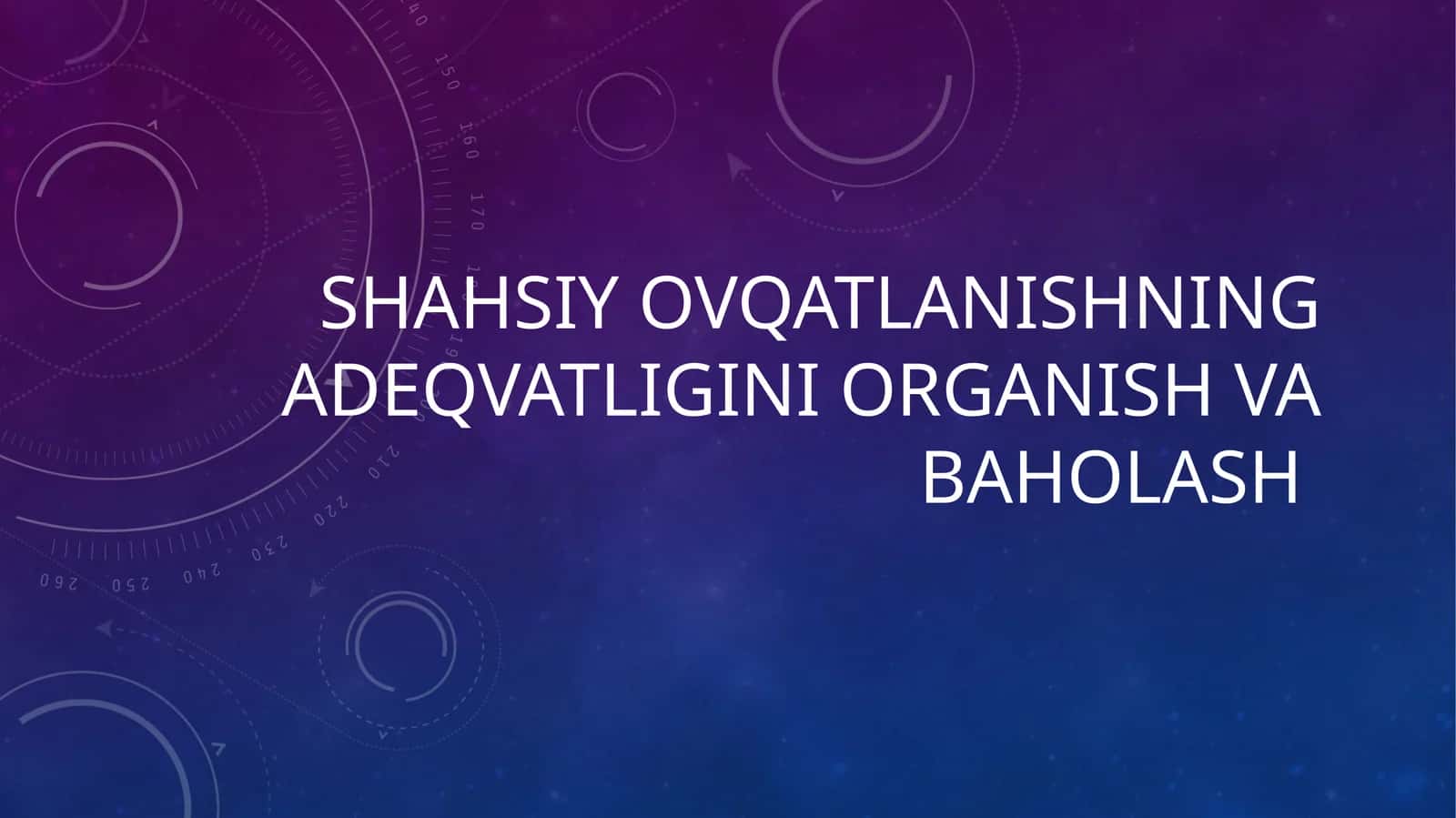Shaxsiy ovqatlanishning adekvatligini o'rganish va baholash