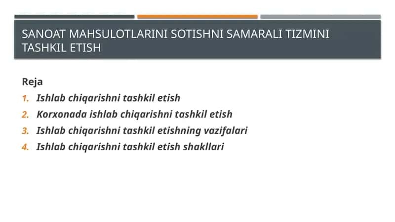 Ishlabchiqarishnitashkiletish