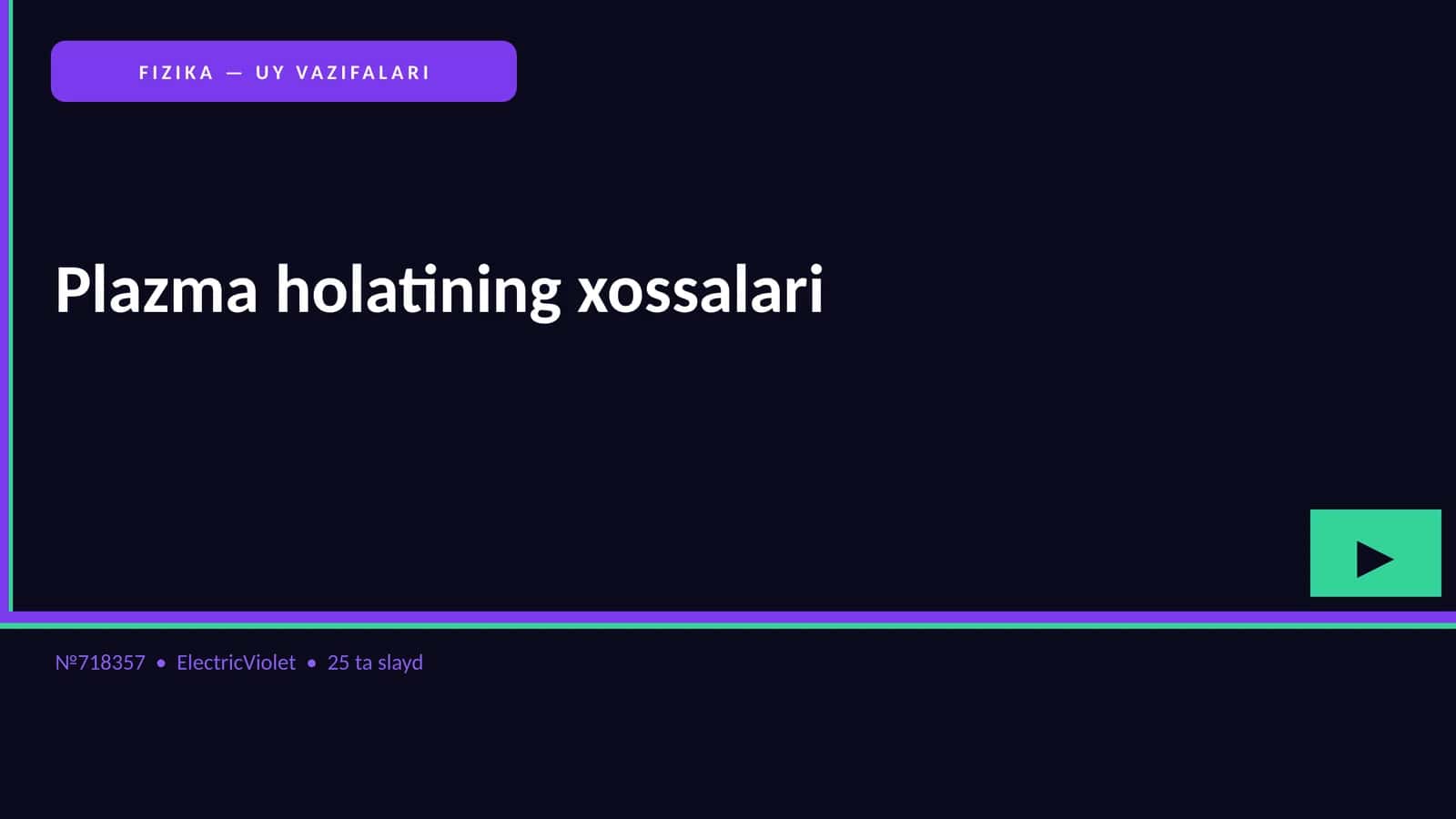 Plazma holatining xossalari