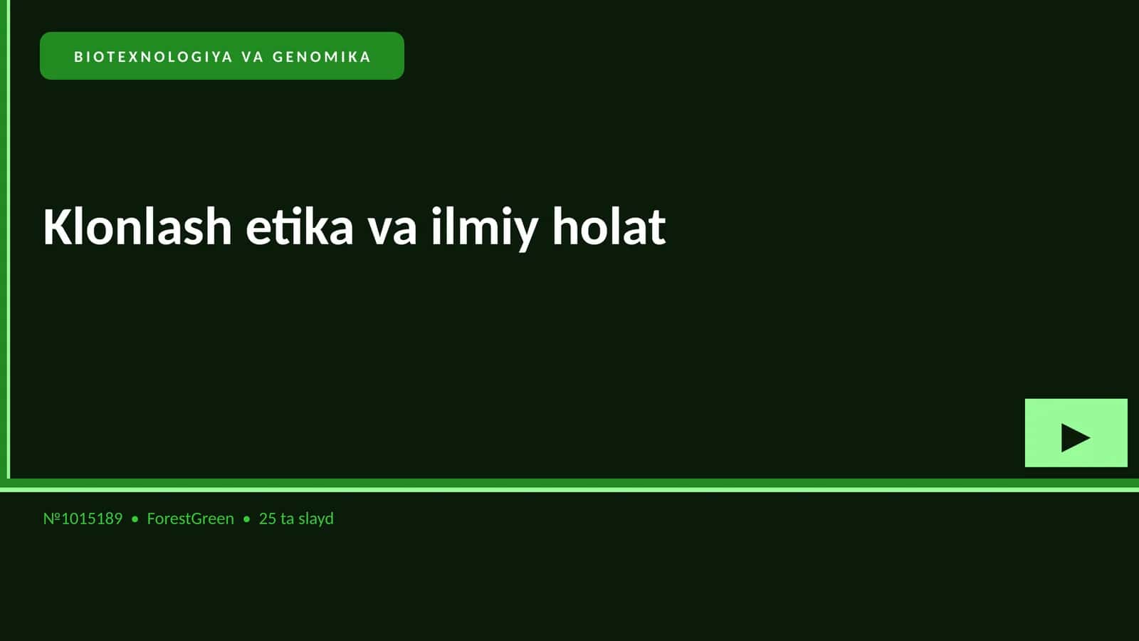 BIOTEXNOLOGIYA VA GENOMIKA