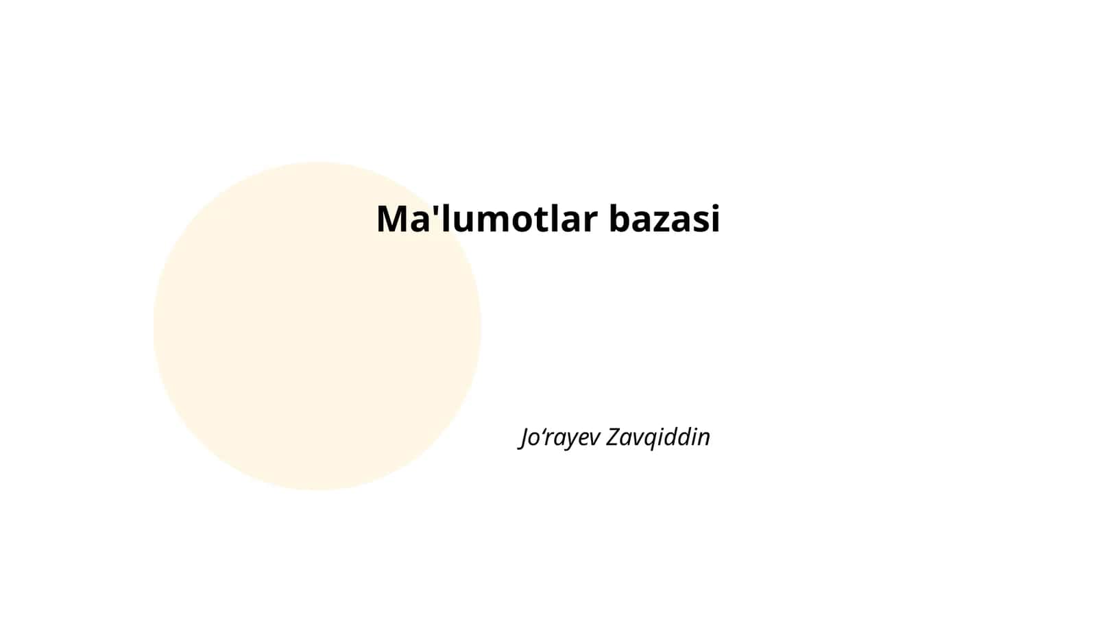 Ma'lumotlar bazasi