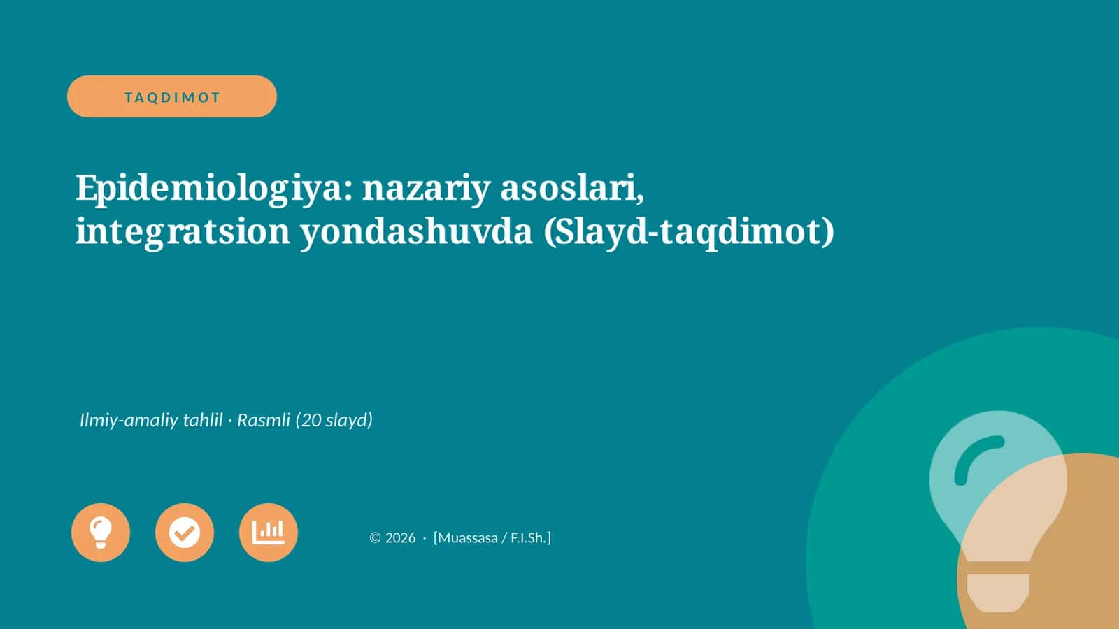 Epidemiologiya: nazariy asoslari, integratsion yondashuvda (Slayd-taqdimot)