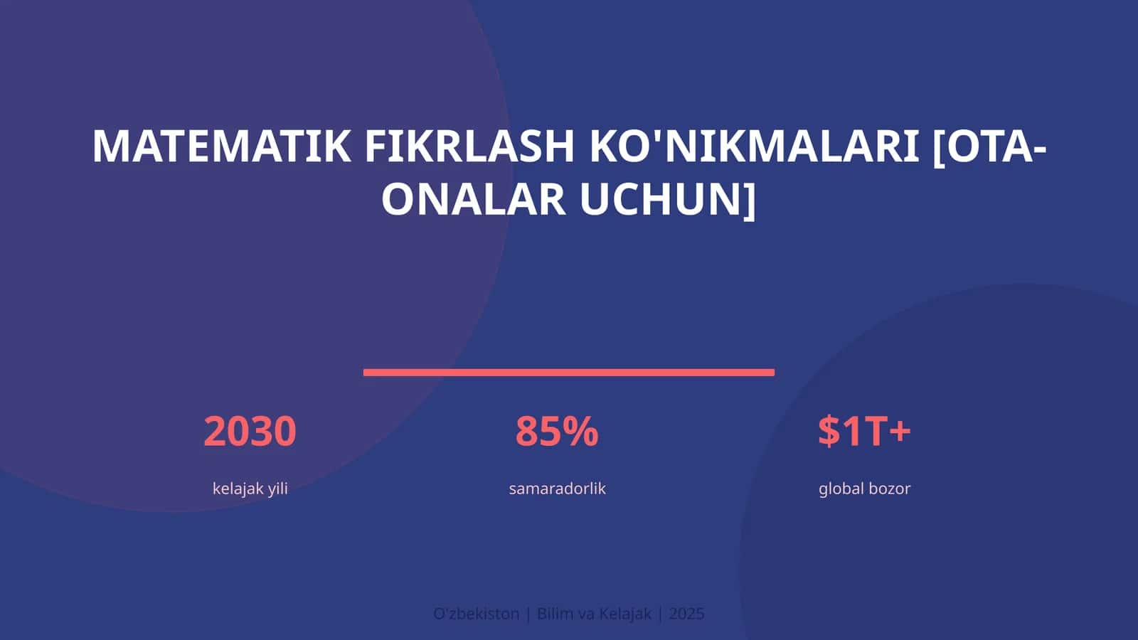 Matematik fikrlash ko'nikmalari [OTA-ONALAR UCHUN]