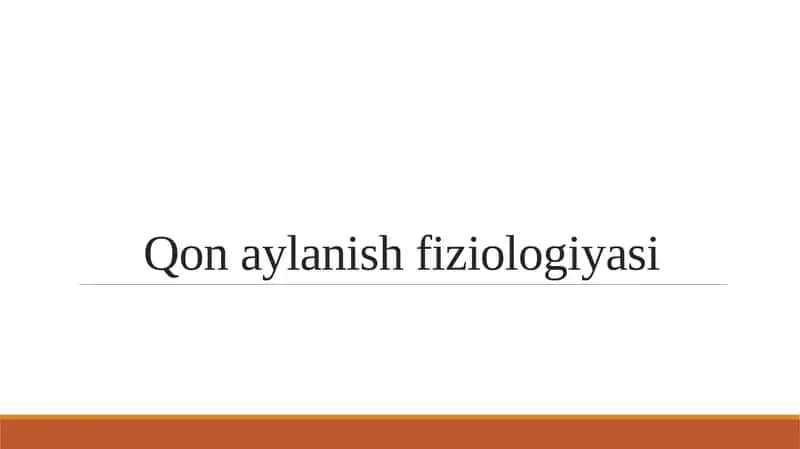 Qon aylanish fiziologiyasi