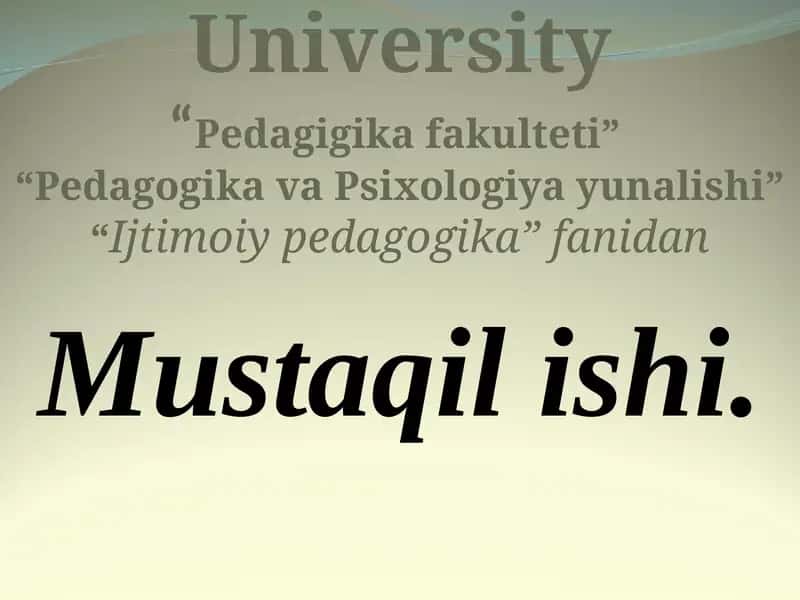 Ijtimoiy tarbiya.