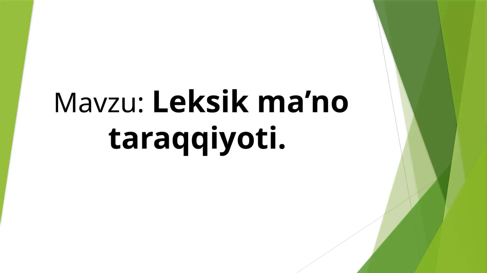 Leksik ma’no taraqqiyoti