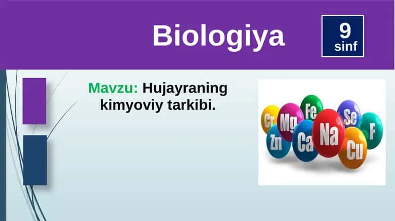 Hujayraning kimyoviy tarkibi