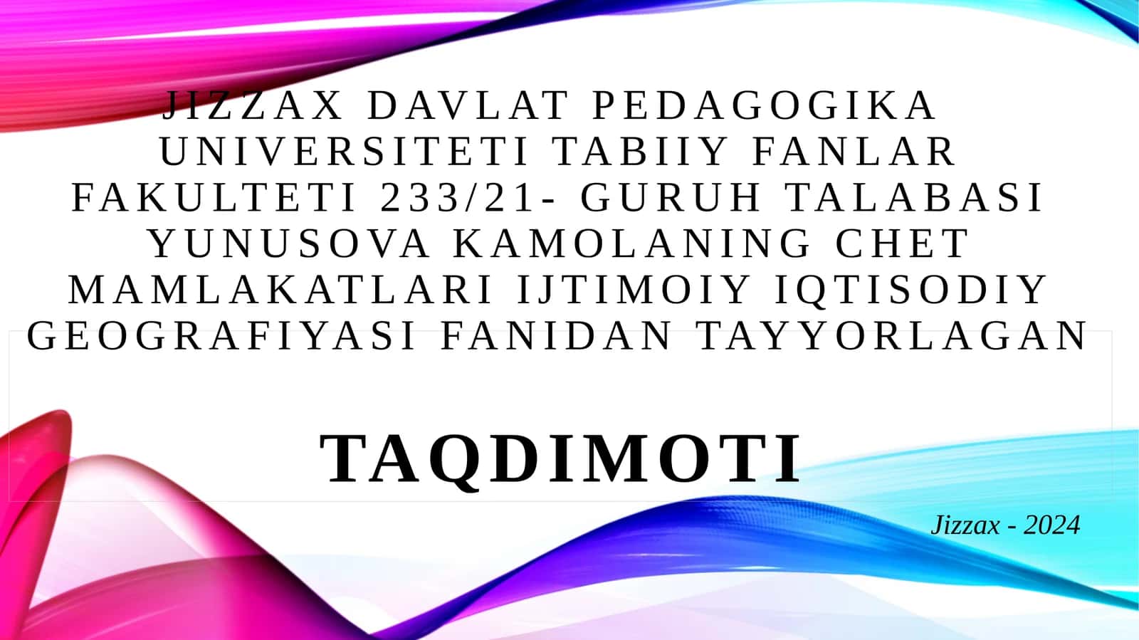 Xitoy Xalq Respublikasiiqtisodiy-ijtimoiygeografiktavsifi