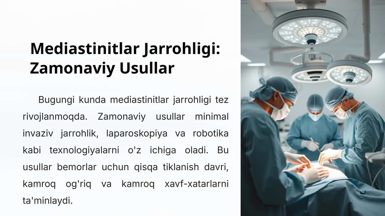 Mediastinitlar Jarrohligi: Zamonaviy Usullar