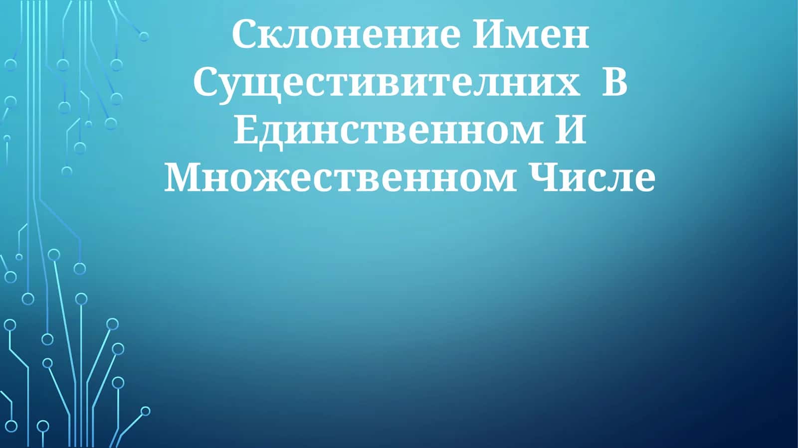 Склонение имен существительных в единственном и множественном числе