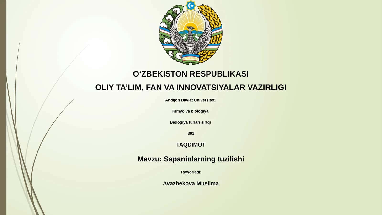 Saponinlarning tuzilishi