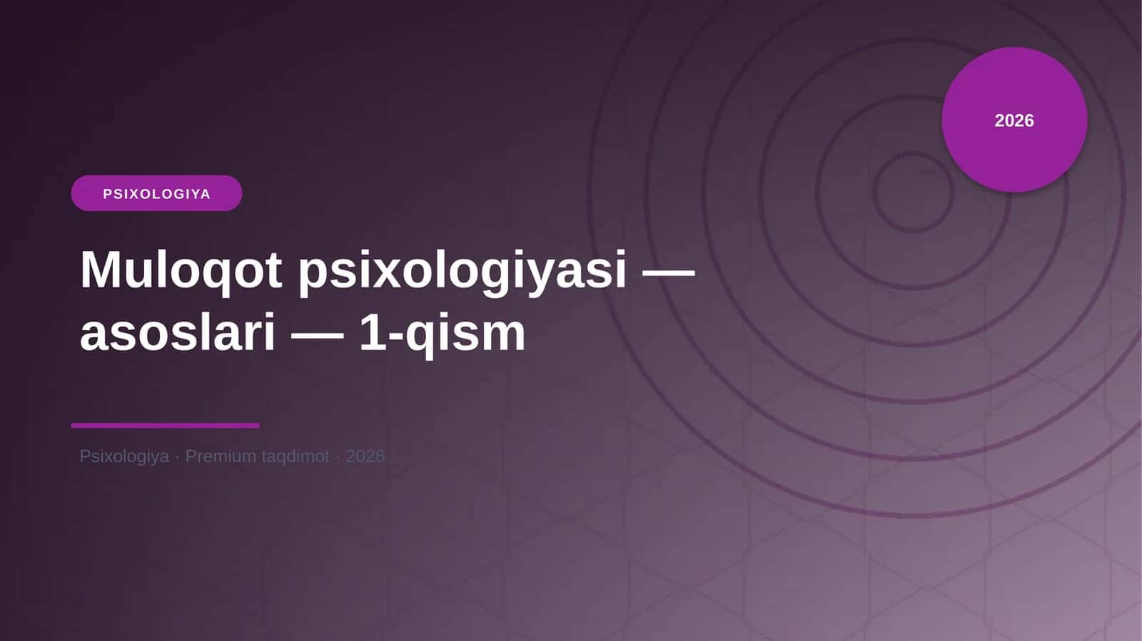 Muloqot psixologiyasi — asoslari — 1-qism