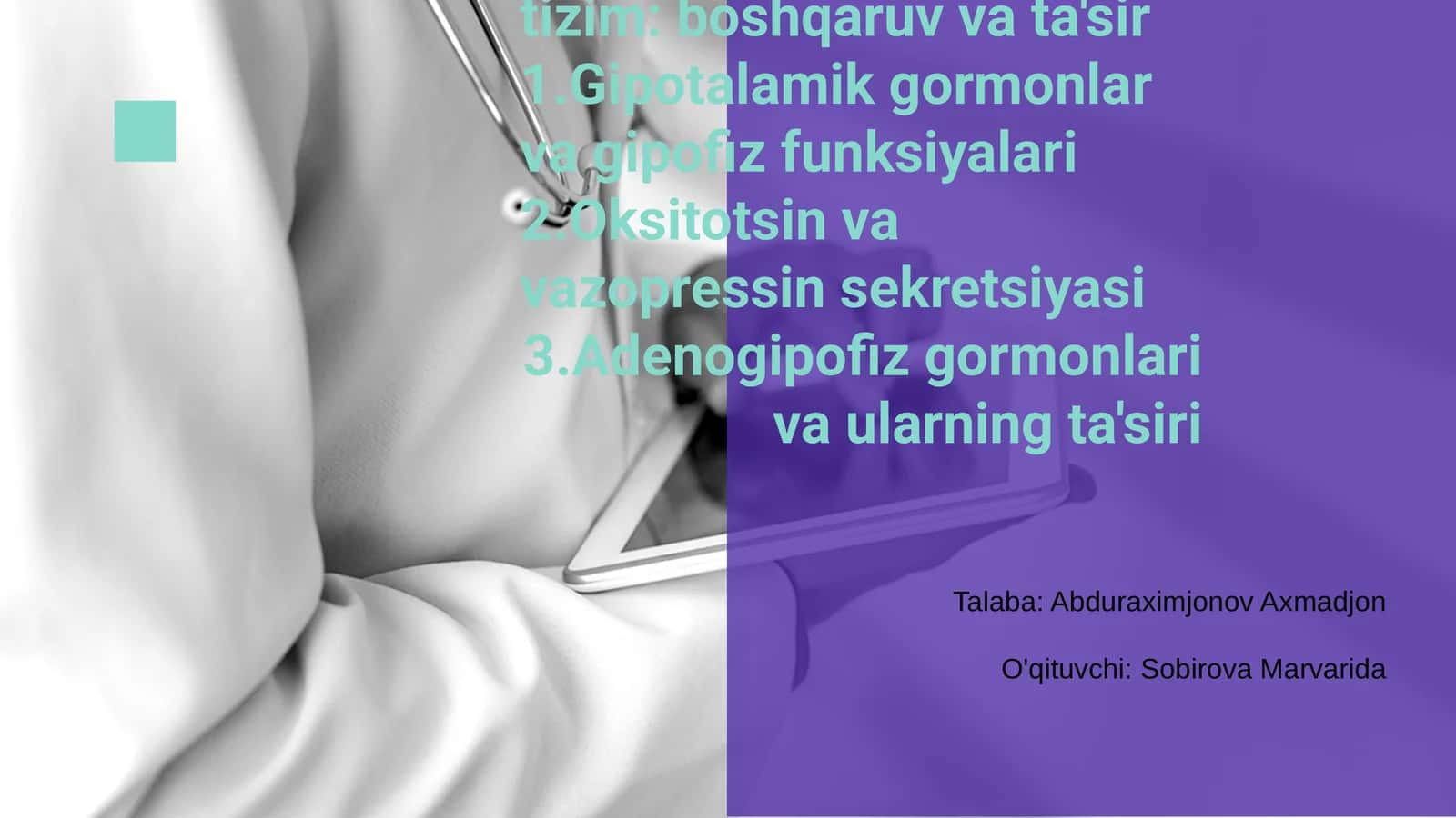 Gipotalamo-gipofizar tizim: boshqaruv va ta'sir