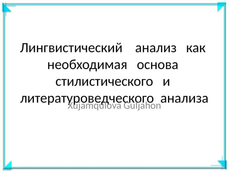 Лингвистический анализ