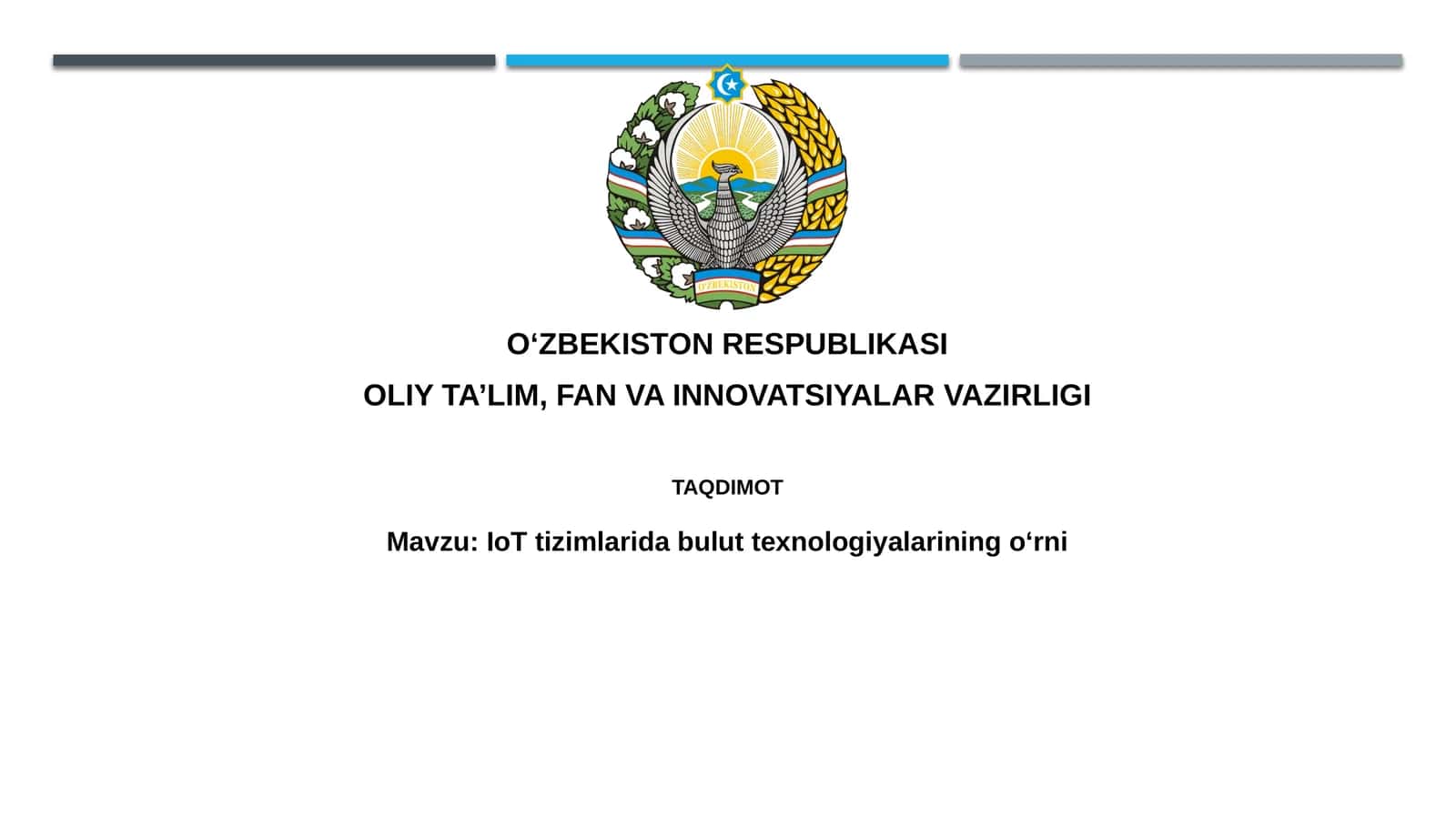 IoT tizimlaridagi bulut texnologiyalari