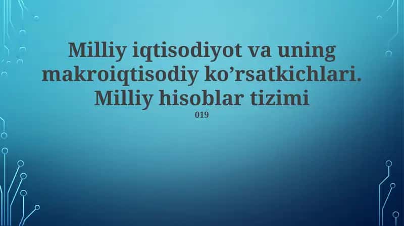 YaIM tarkibiy qismlari: Daromadlar yondashuvi