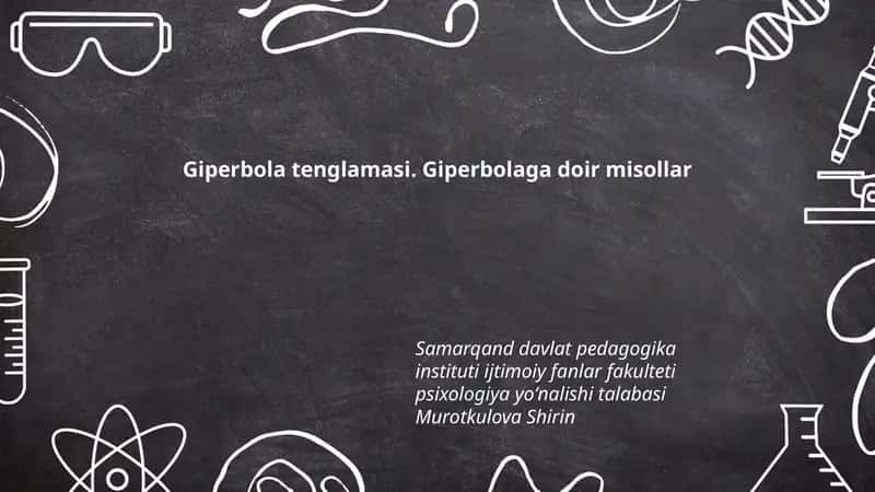Giperbola tenglamasi. Giperbolaga doir misollar