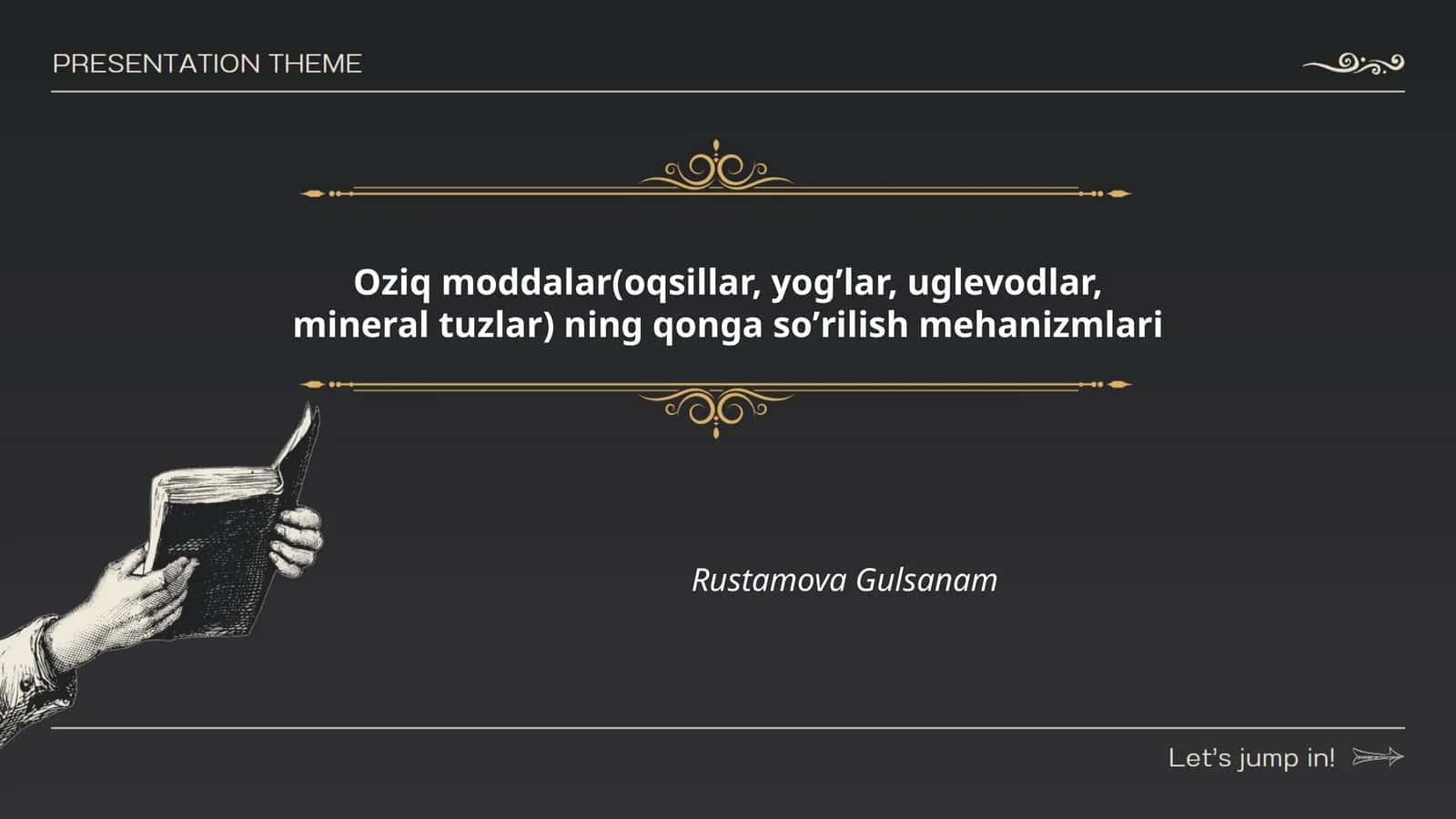 Oziq moddalar(oqsillar, yogʼlar, uglevodlar, mineral tuzlar) ning qonga soʼrilish mehanizmlari