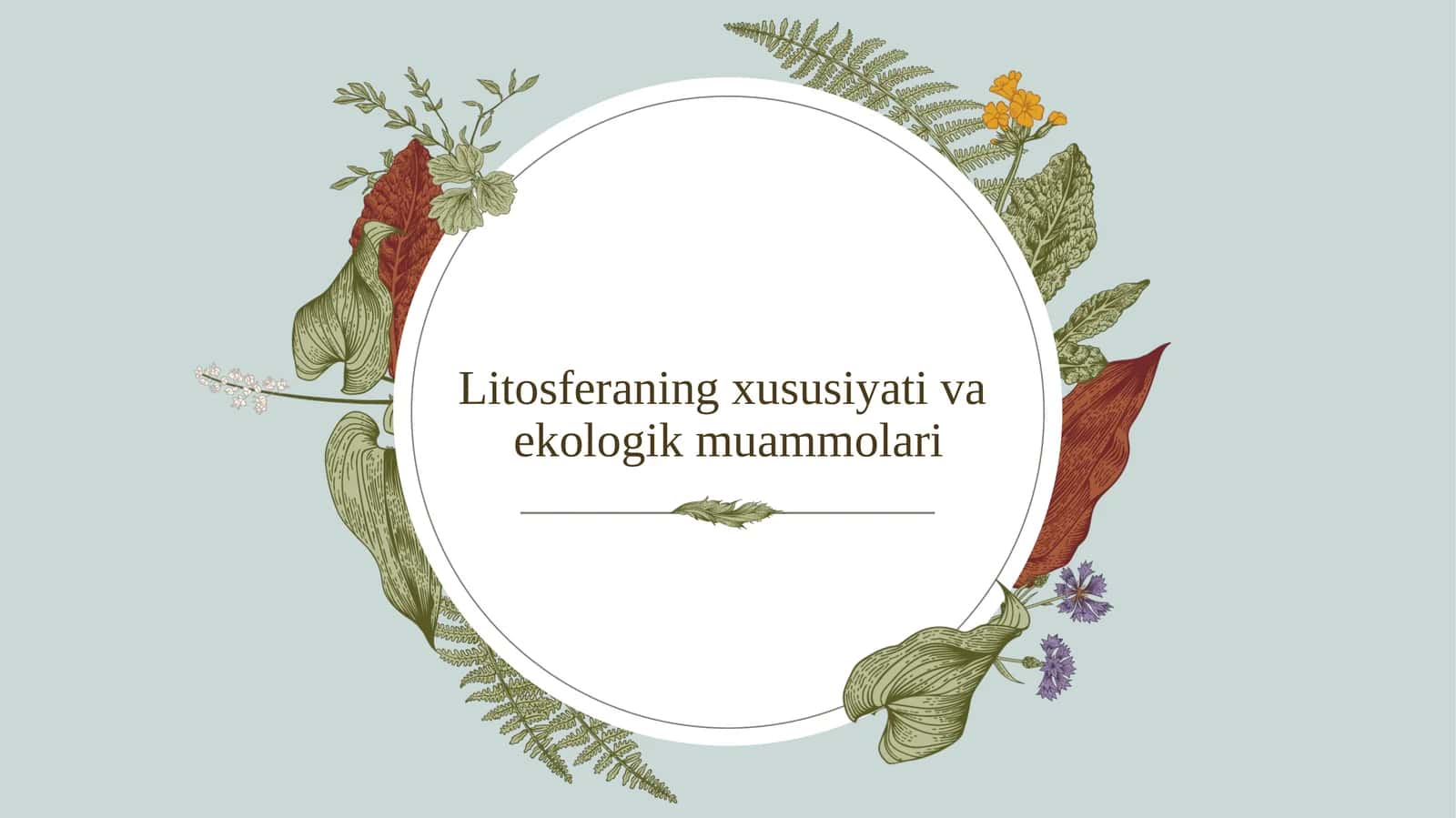 Litosferaning xususiyati va ekologik muammolari