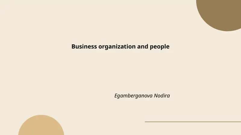 Business organization and people