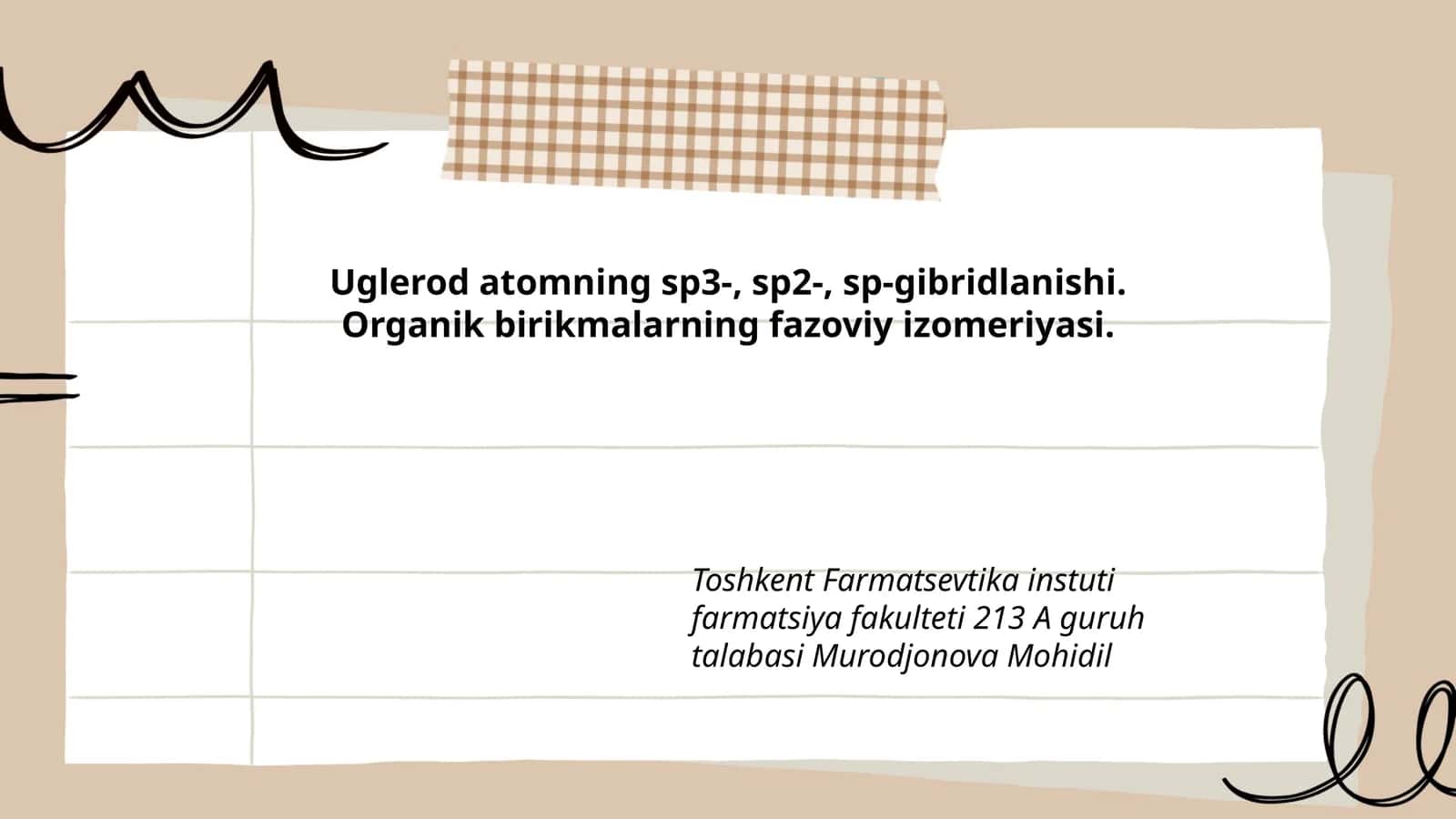 Organik birikmalarning fazoviy izomeriyasi