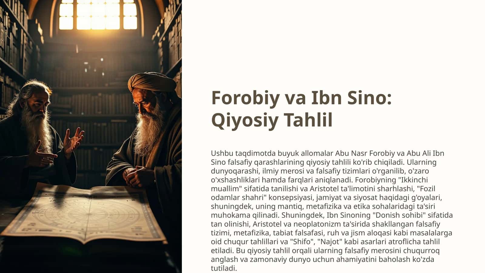 Forobiy va Ibn Sino: Qiyosiy Tahlil