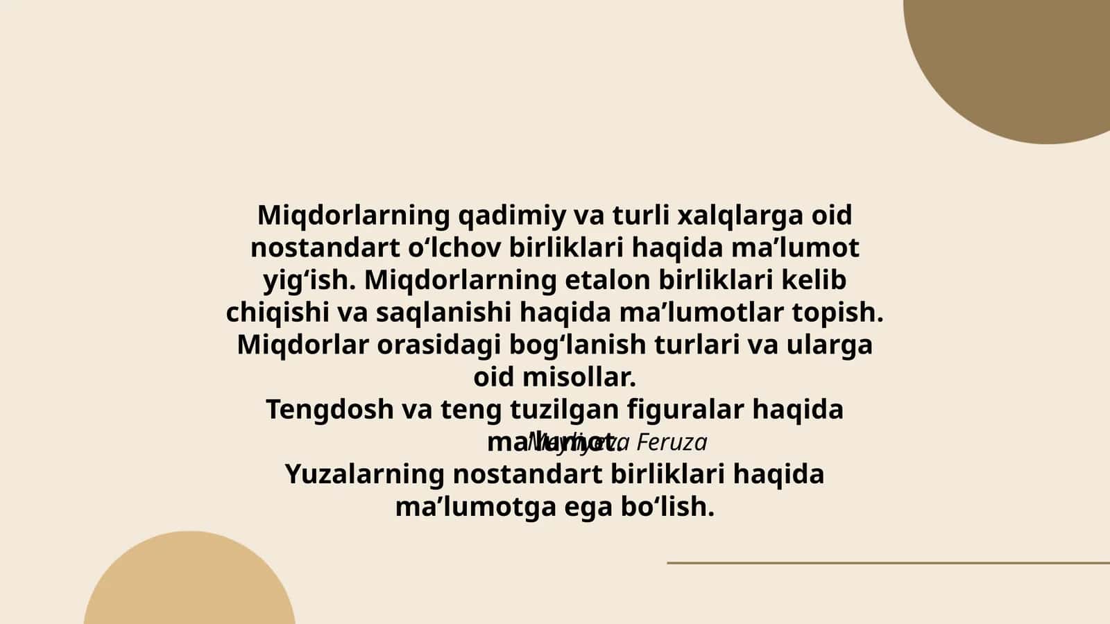 Miqdorlarning qadimiy va turli xalqlarga oid nostandart o‘lchov birliklari